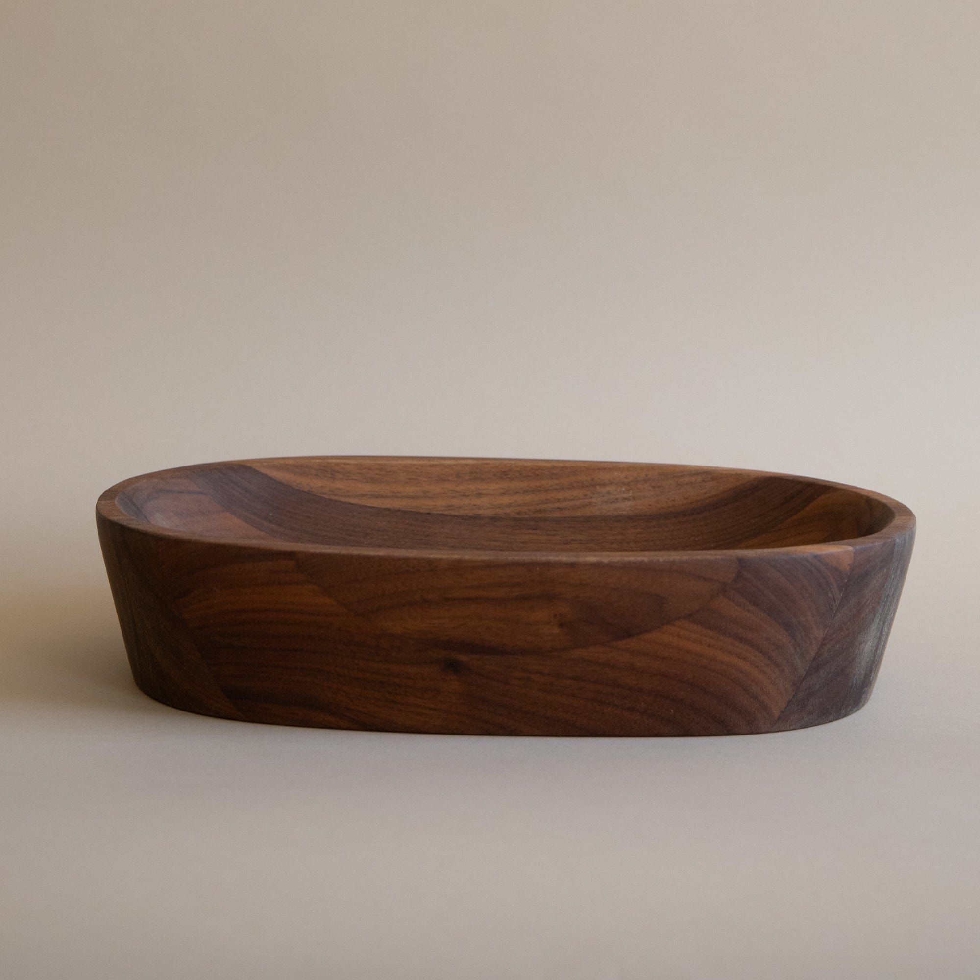 The Wooden Palate Serveware Oval Bowl in Walnut