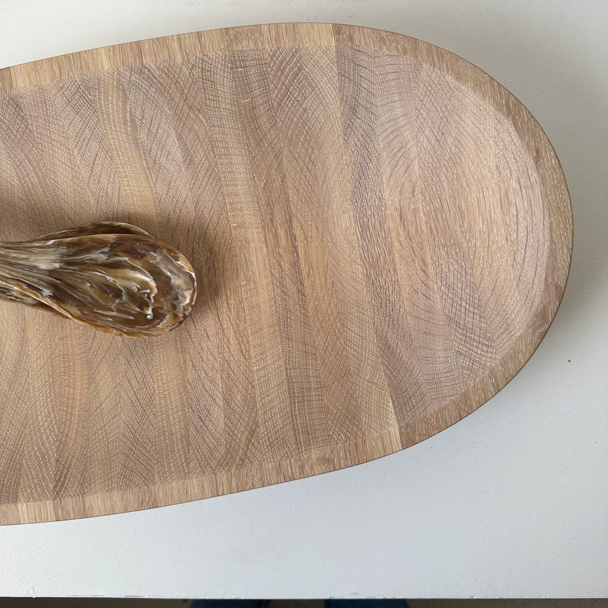 The Wooden Palate Serveware Oval Bowl in White Oak