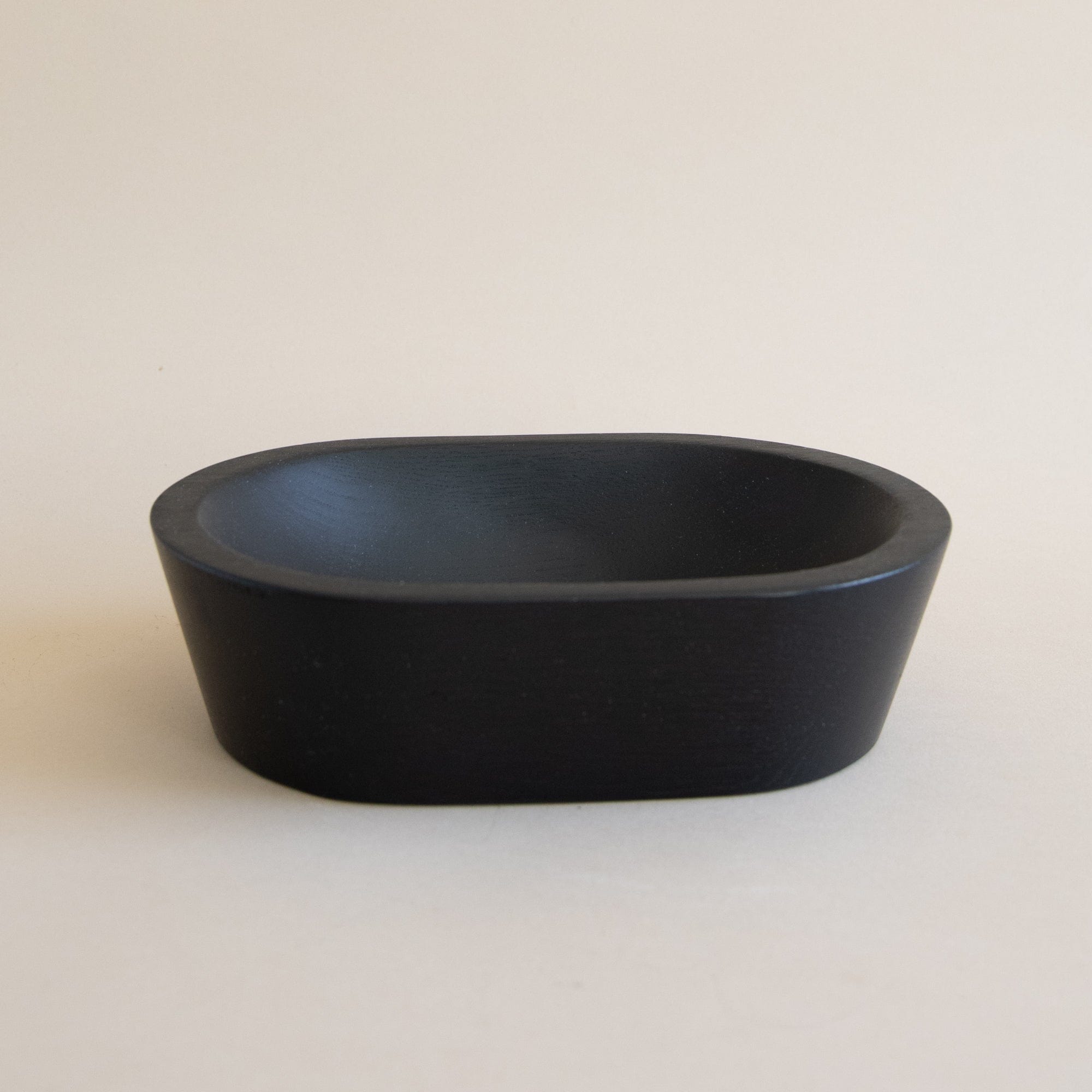 The Wooden Palate Serveware Small Oval Bowl in Ebonized Oak