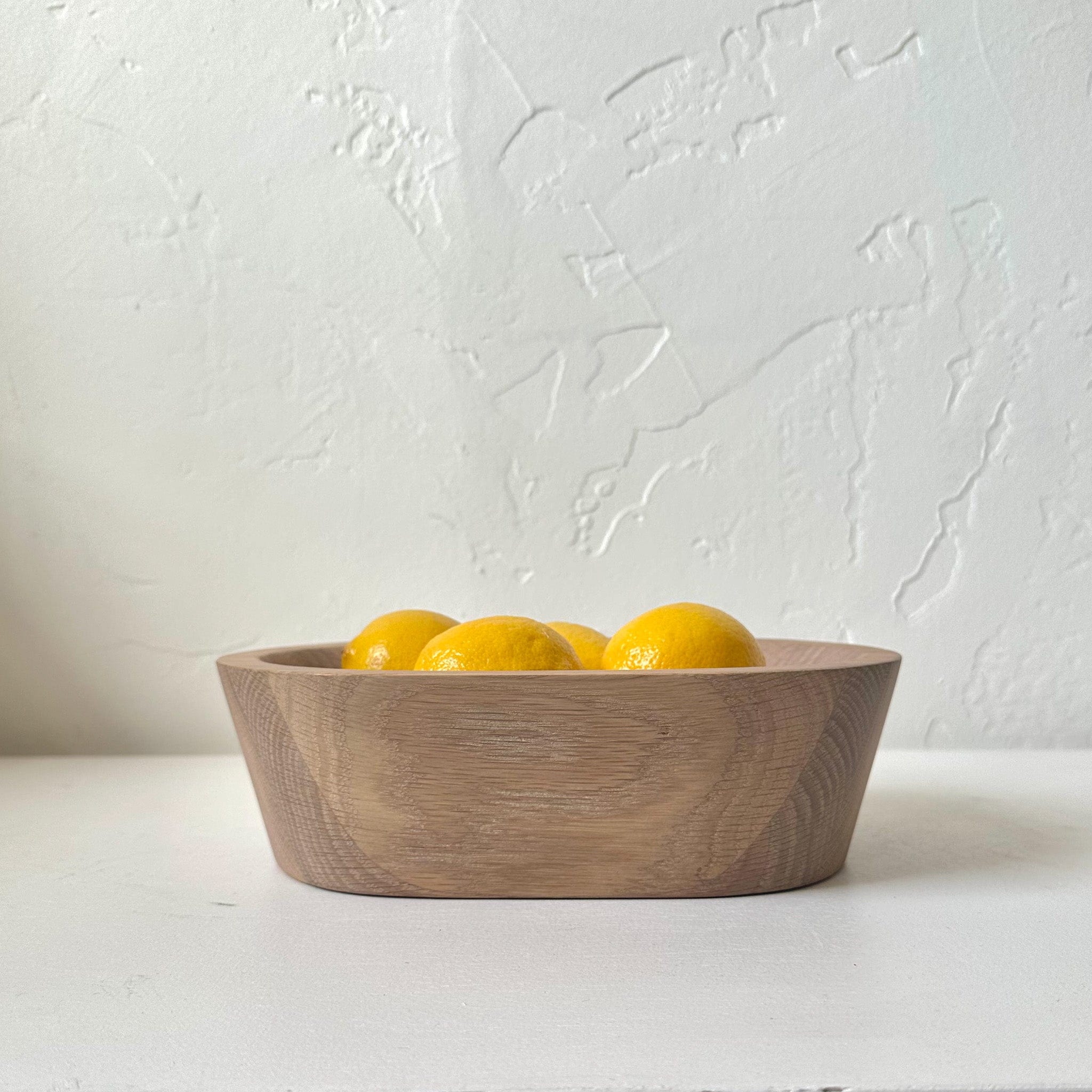 The Wooden Palate Serveware Small Oval Bowl in White Oak