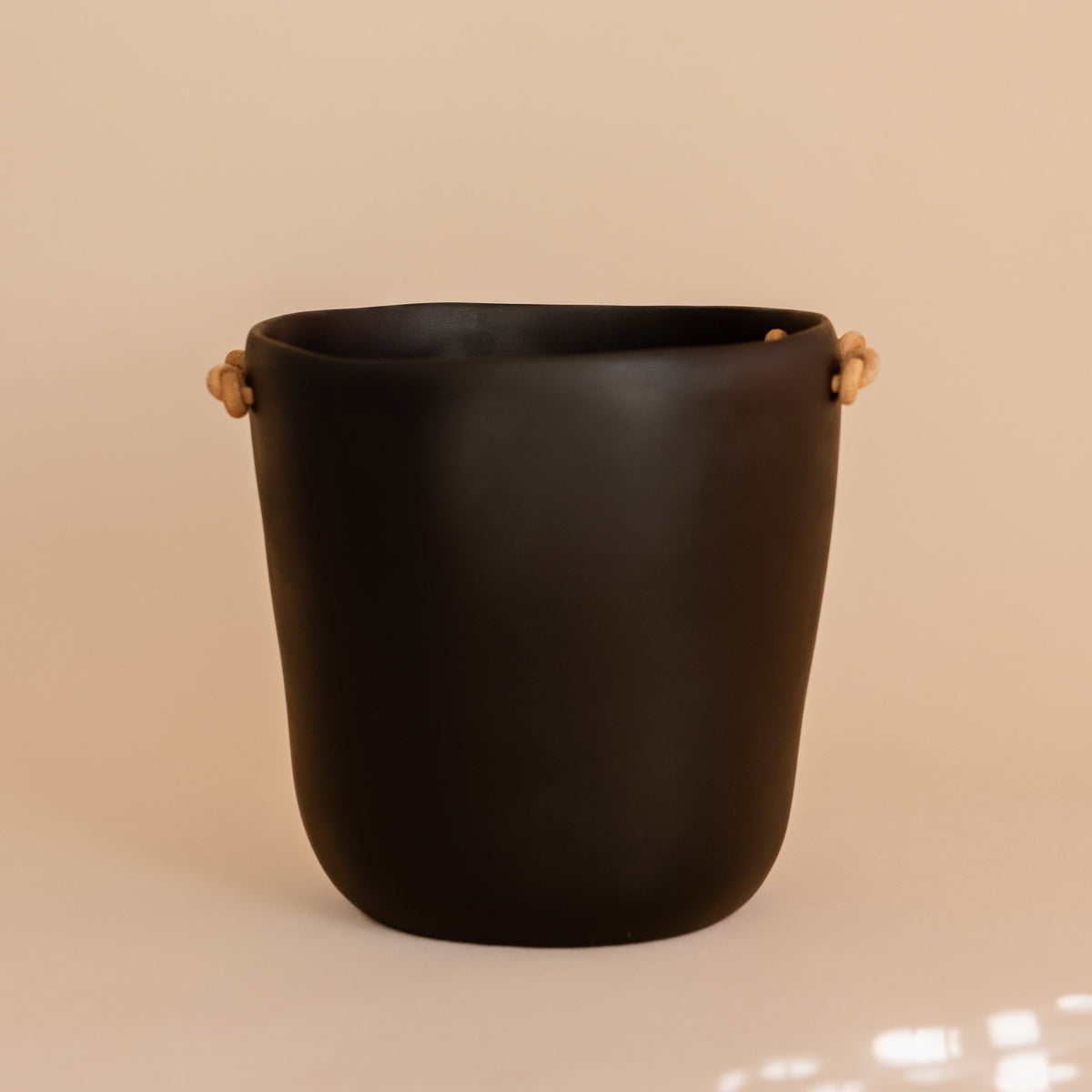 TINA FREY Barware Ice Bucket with Leather Handle by Tina Frey