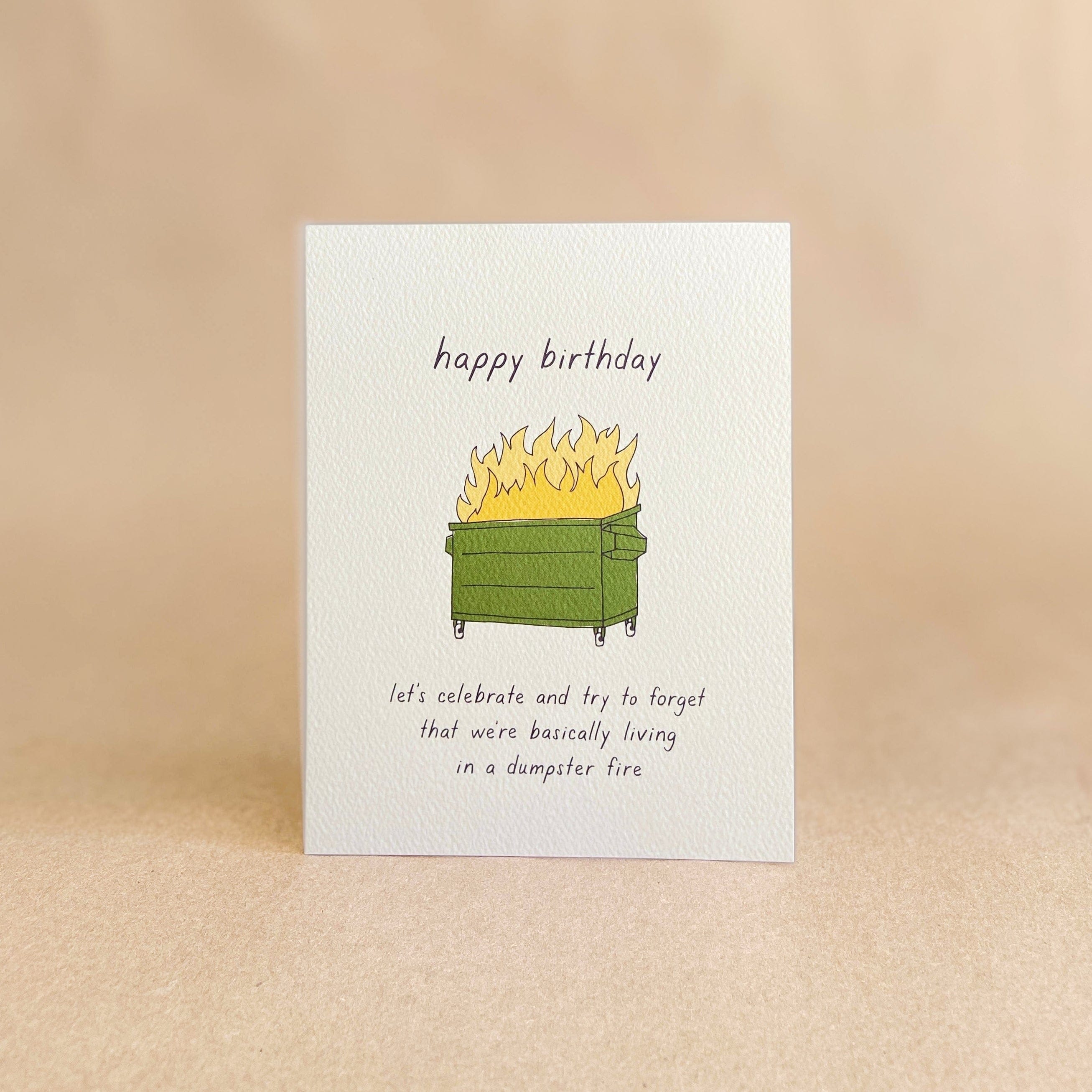 Tiny Hooray Greeting Cards Dumpster Fire Card
