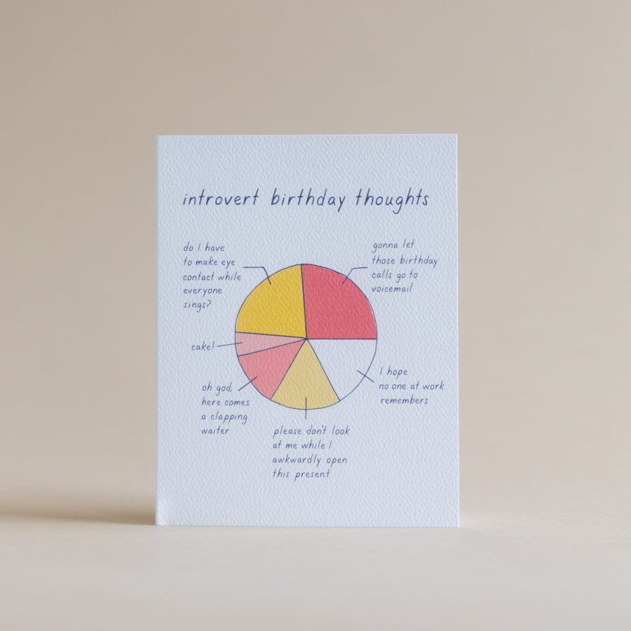 Tiny Hooray Greeting Cards Introvert Birthday Card