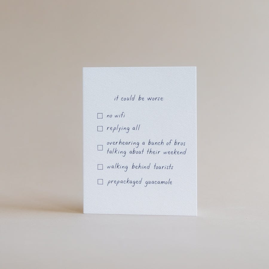 Tiny Hooray Greeting Cards It Could Be Worse Sympathy Card