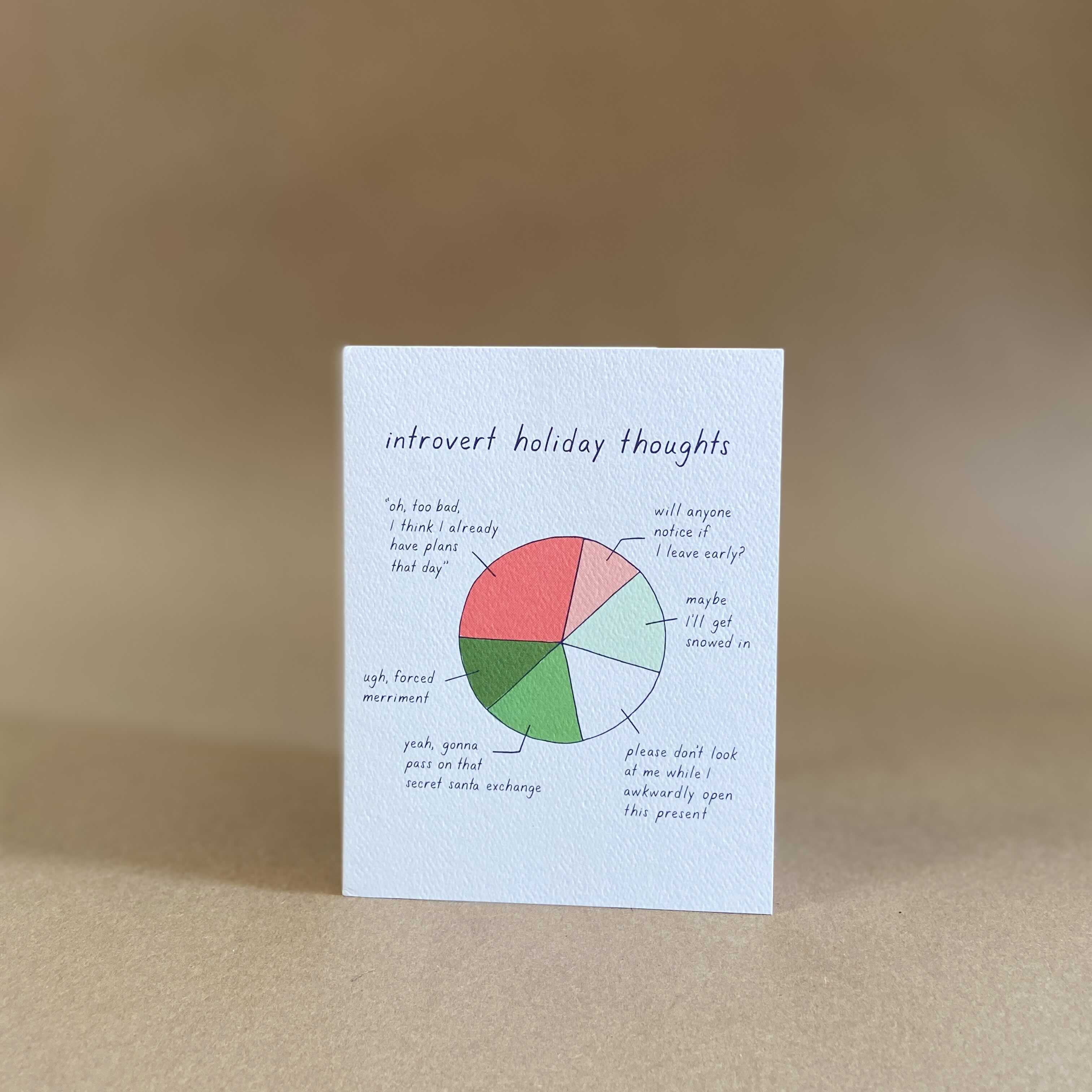 Tiny Hooray Stationery Introvert Holiday Thoughts Card