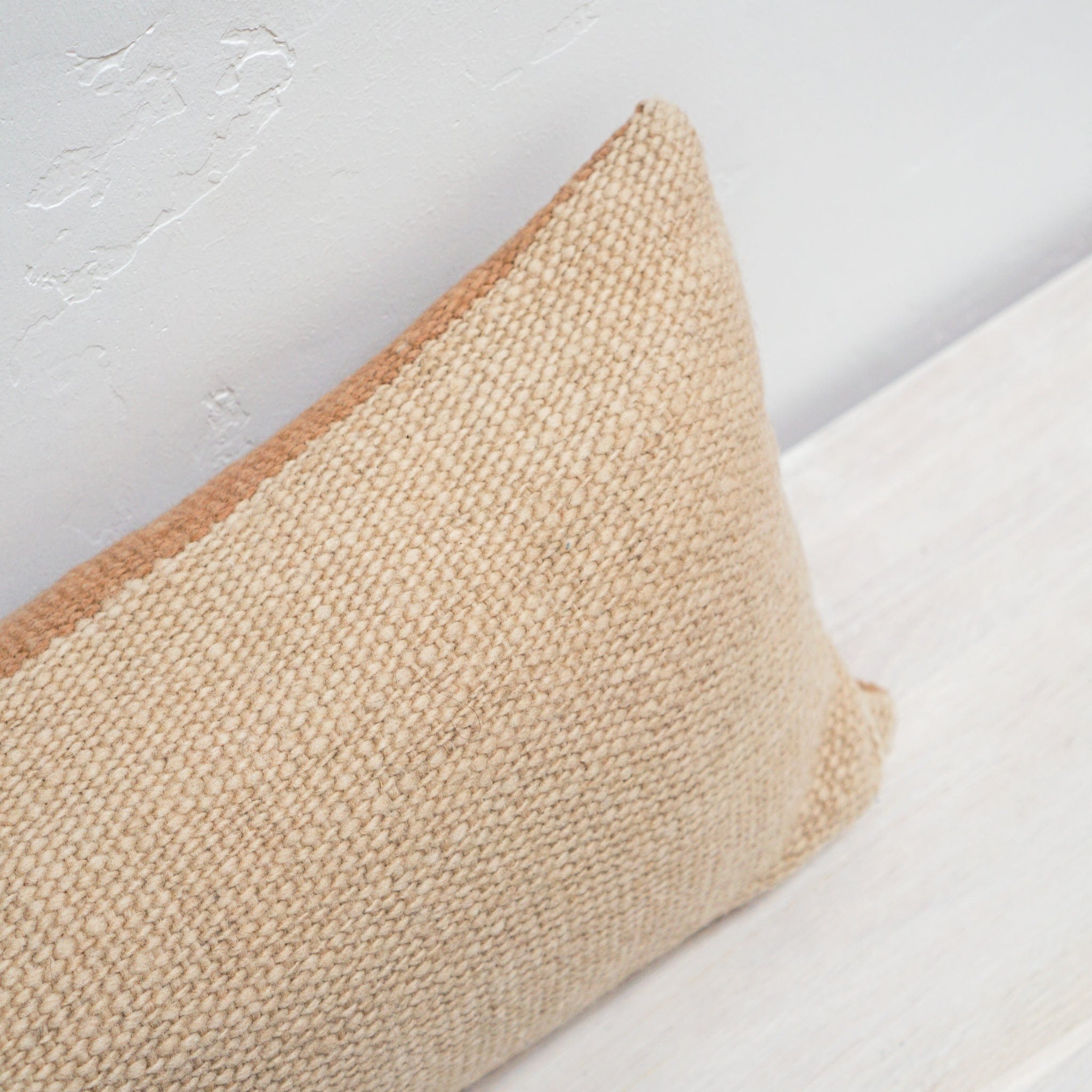 Treko Pillows Bicolor Lumbar Pillow in Elm Bark and Oatmeal by Treko