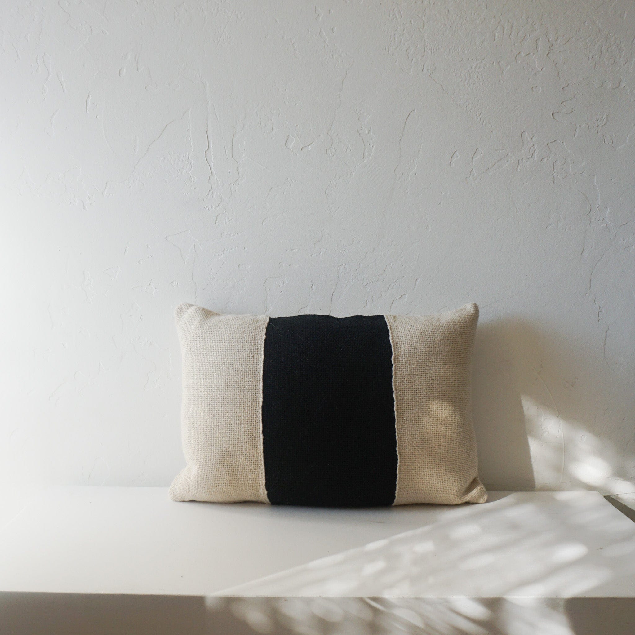 Treko Pillows Lazo in Solid Black Stripe by Treko