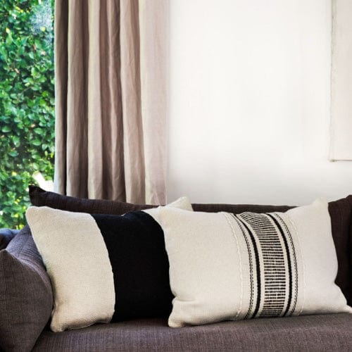 Treko Pillows Lazo in Solid Black Stripe by Treko