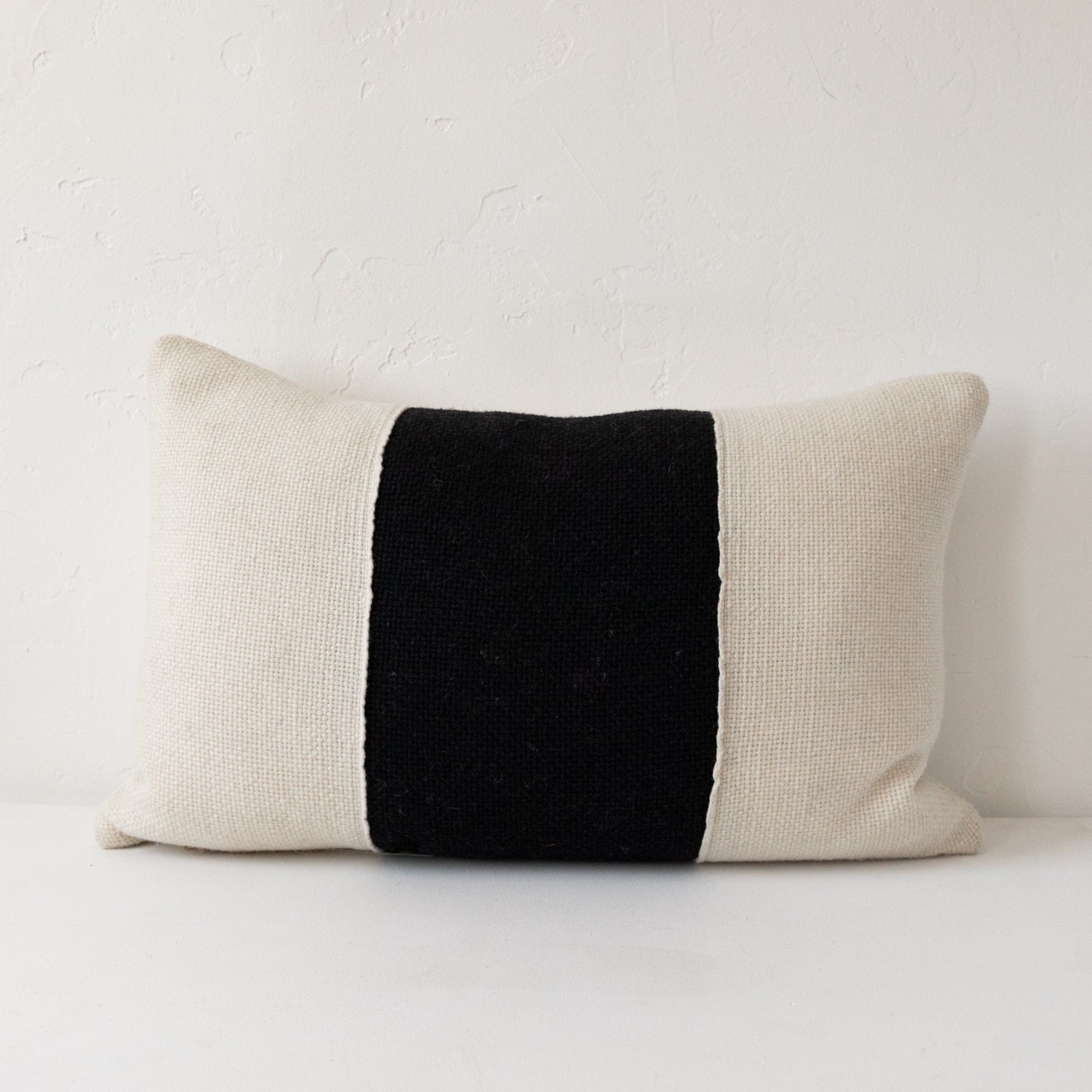 Treko Pillows Lazo in Solid Black Stripe by Treko