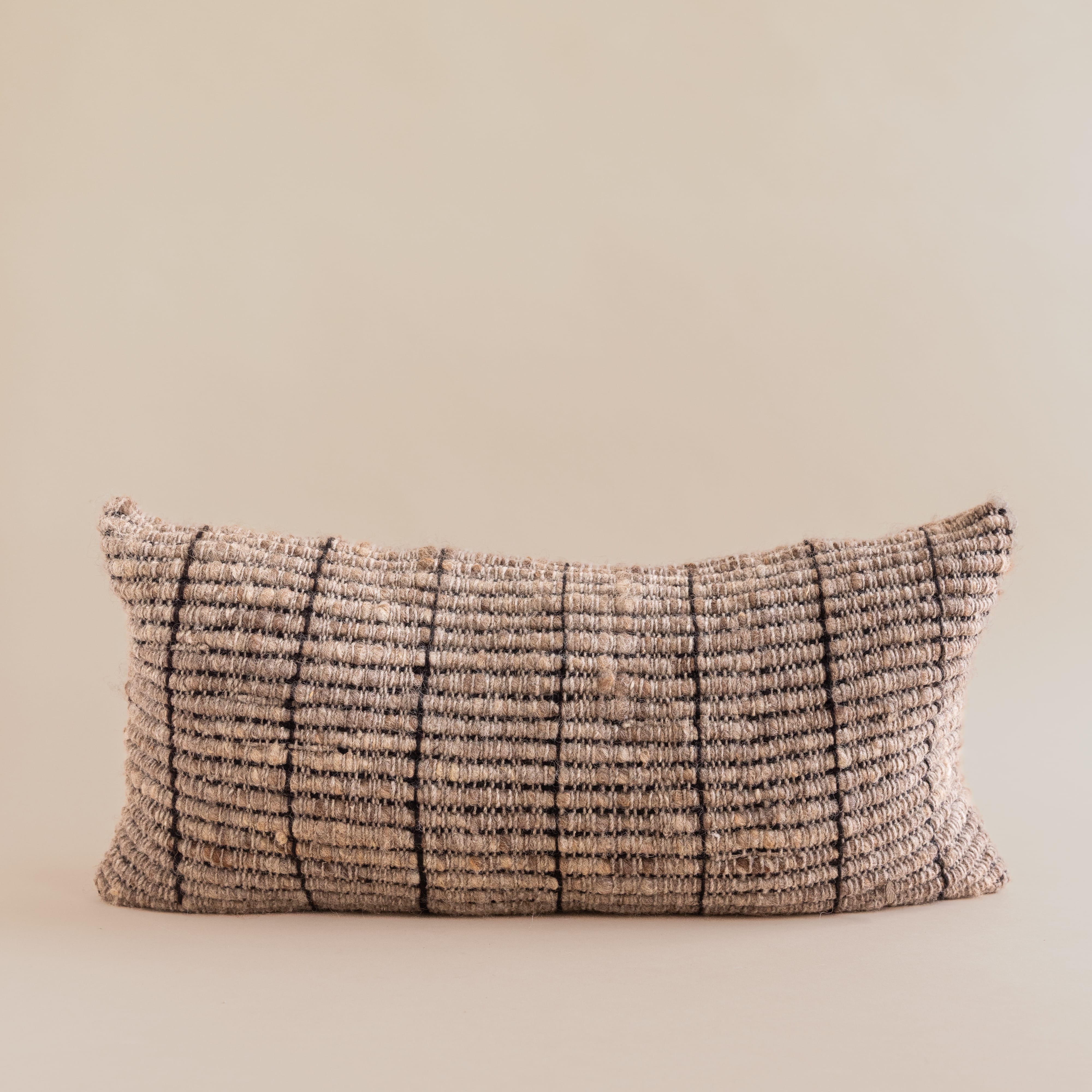 Treko Pillows Lumbar / Gray / Black Texturized Pillow with Contrast Stripes by Treko