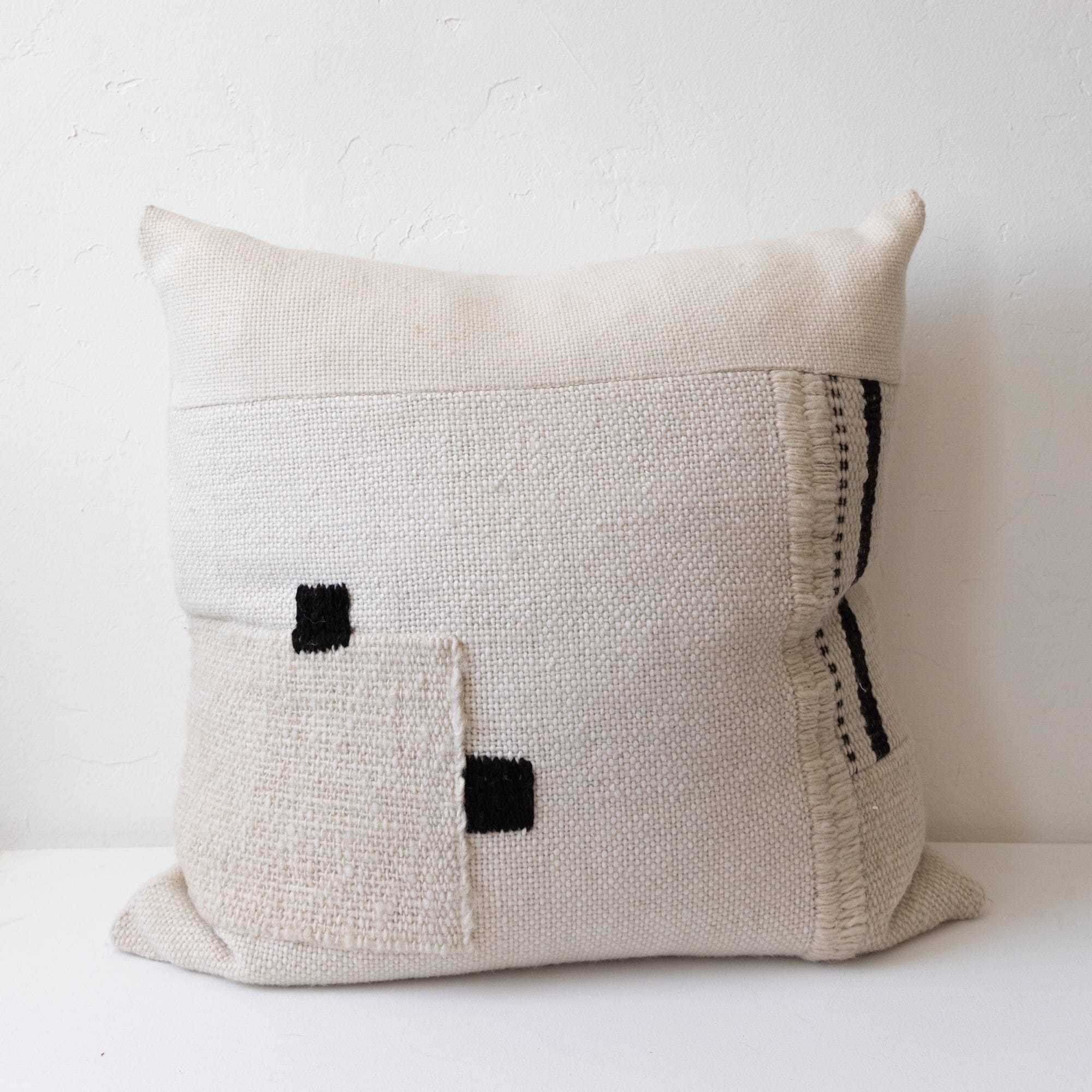 Treko Pillows Patchwork Pillow in Black White by Treko