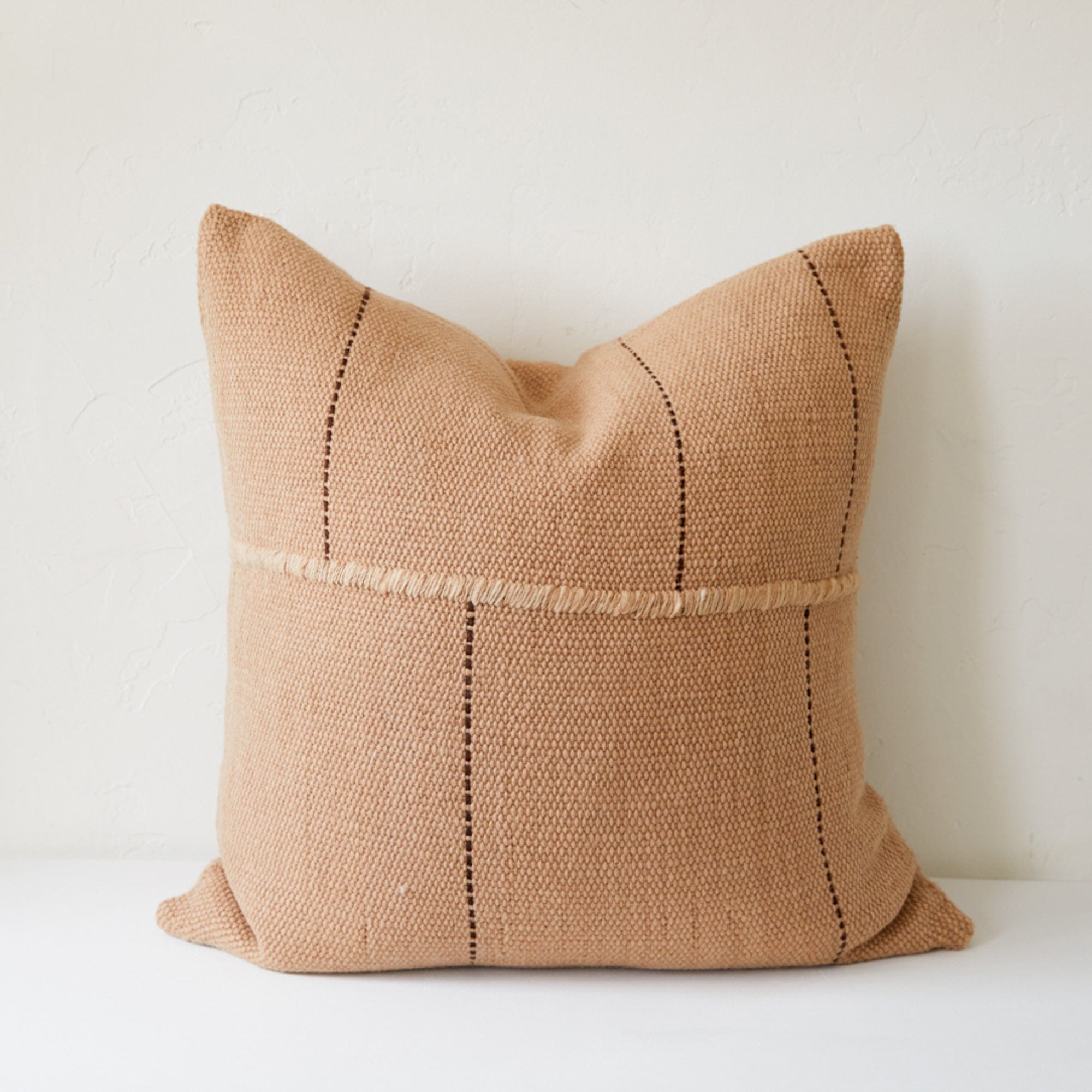 Treko Pillows Stripe Stitch Pillow in Elm Bark by Treko