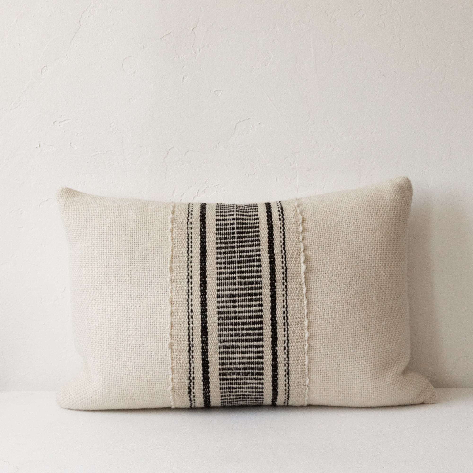 Treko Pillows White Black Stripe Lazo Pillow by Treko