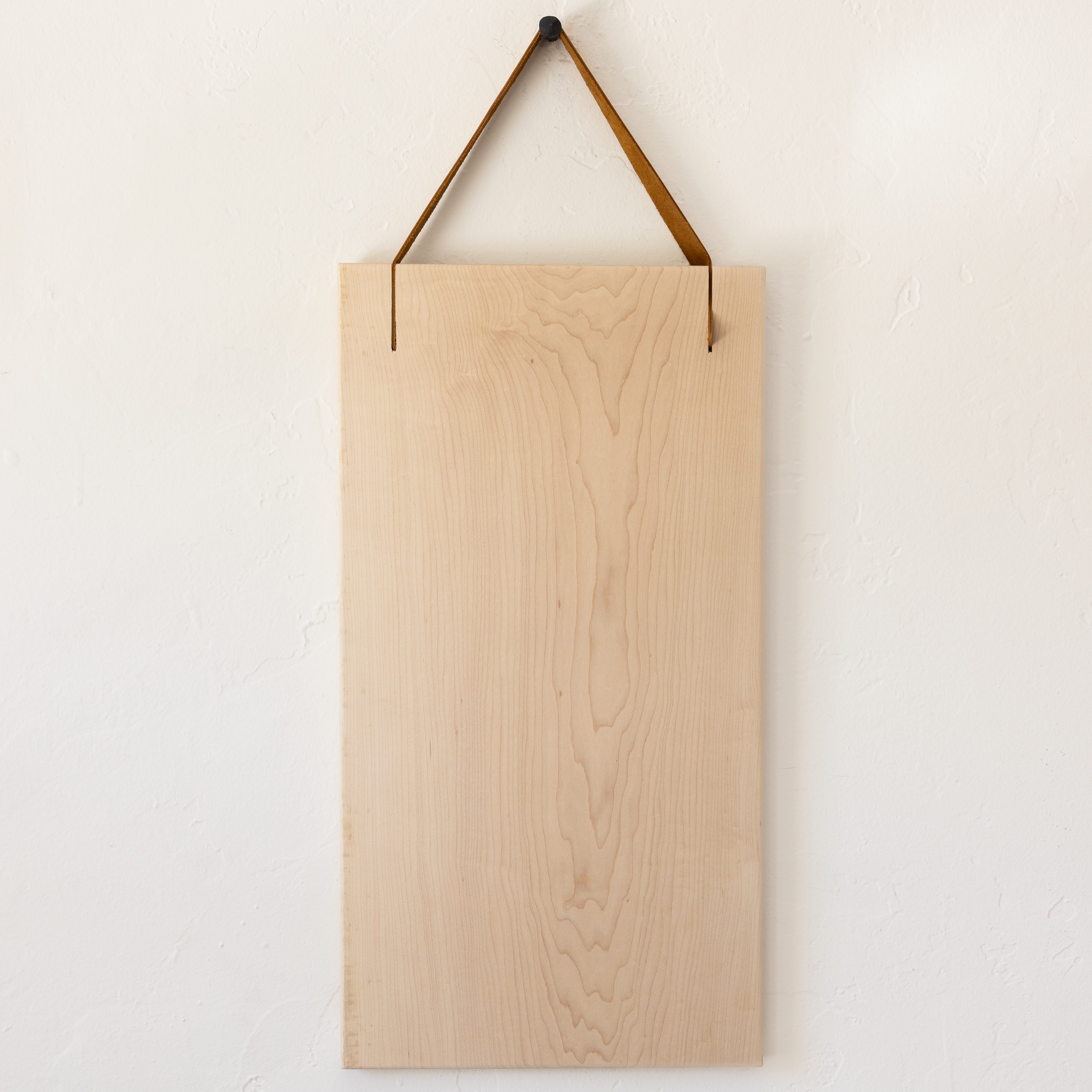 Twin Woodworking Boards Maple / 21" x 11" Wood Cutting Board with Leather Handle