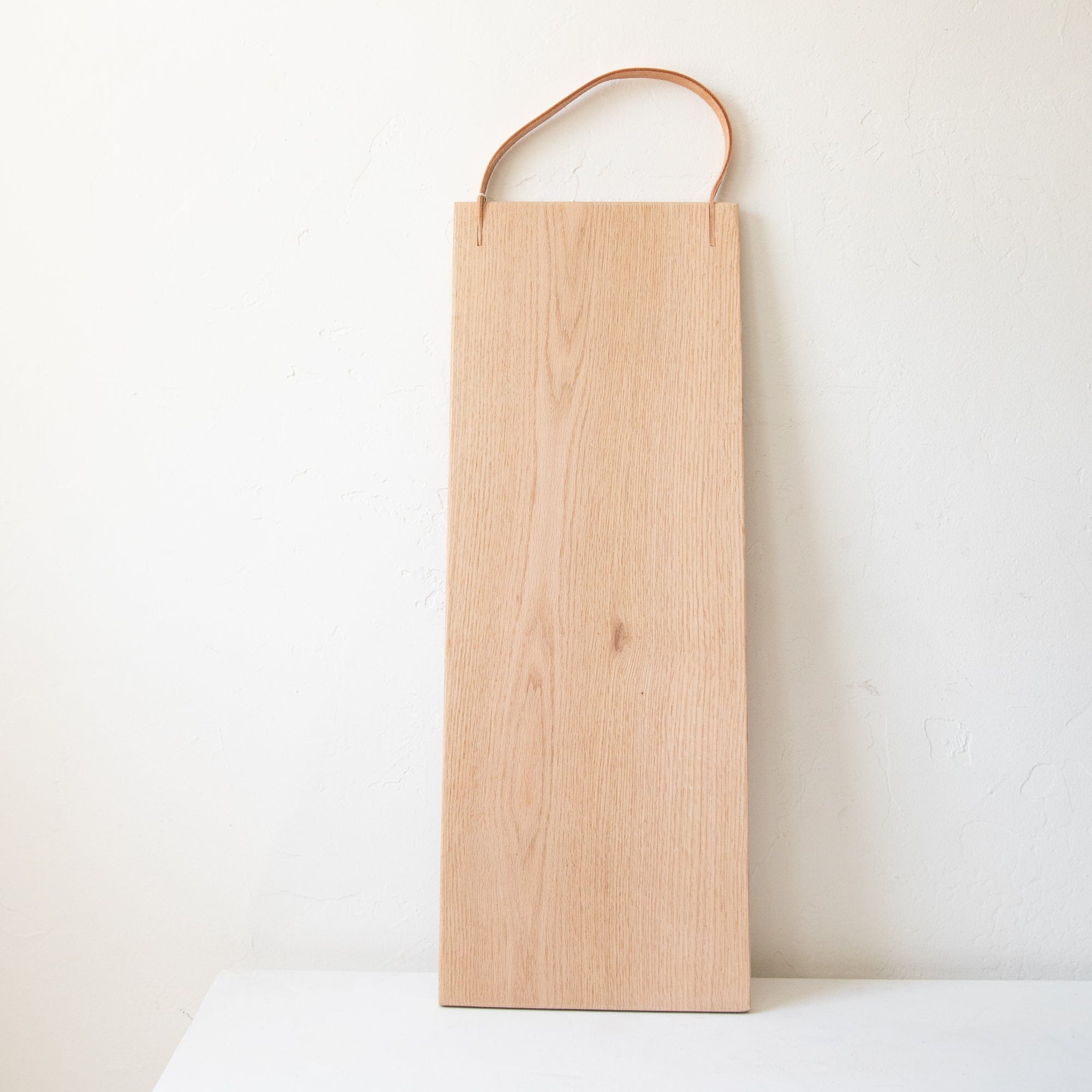 Twin Woodworking Boards Red Oak - 13" x 9" Wood Cutting Board with Leather Handle