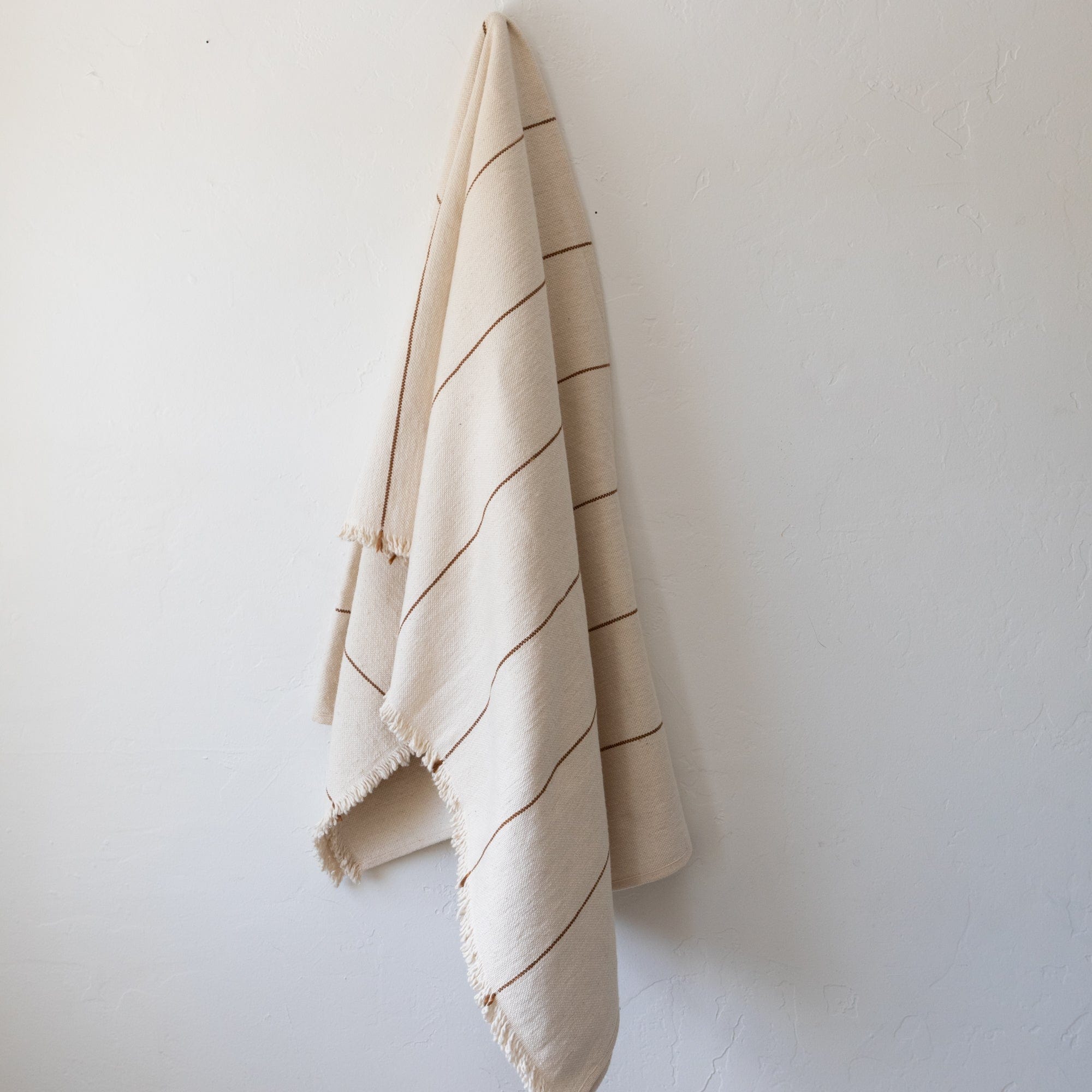 Under the Bough Blankets + Throws Rustic Cotton Throw in Striped Sepia