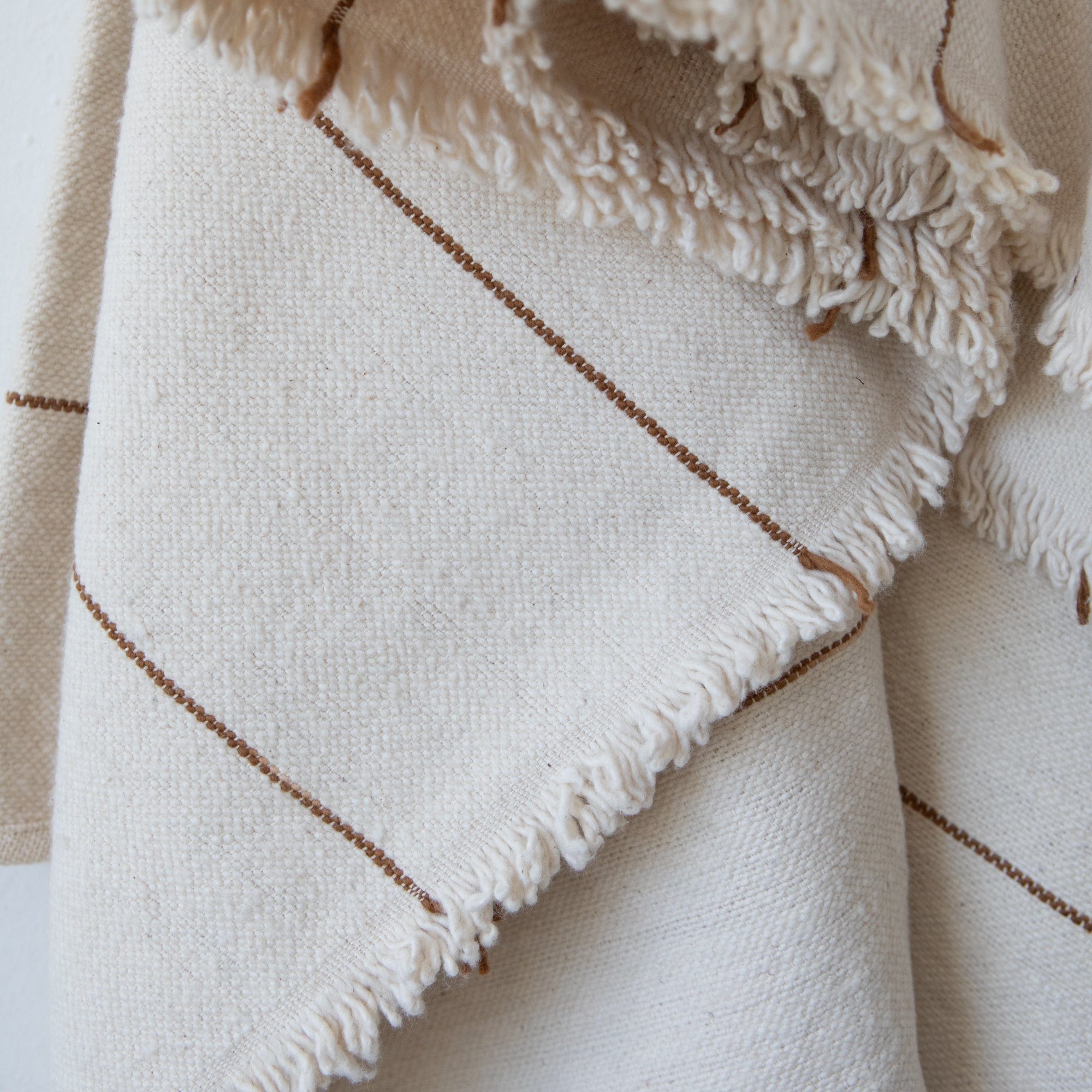 Under the Bough Blankets + Throws Rustic Cotton Throw in Striped Sepia