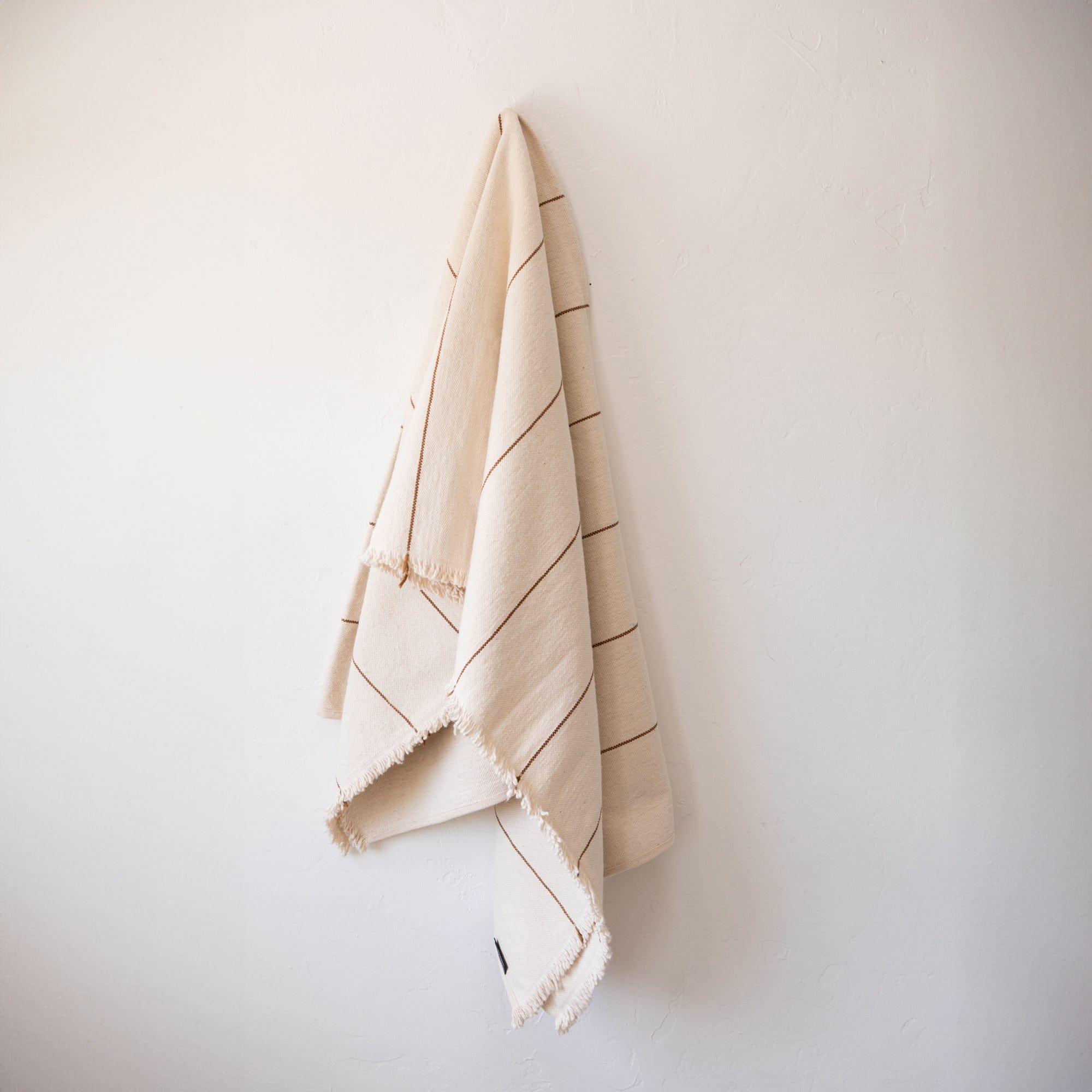 Under the Bough Blankets + Throws Rustic Cotton Throw in Striped Sepia