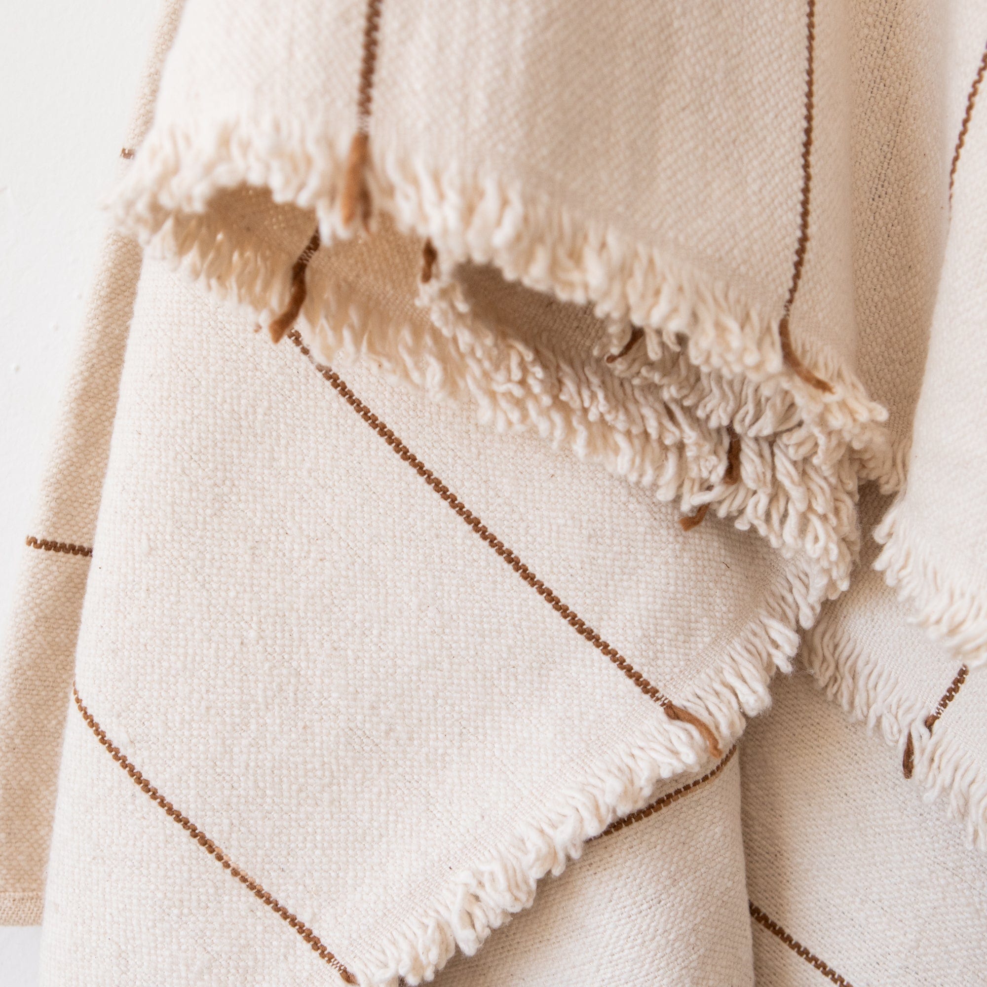 Under the Bough Blankets + Throws Rustic Cotton Throw in Striped Sepia