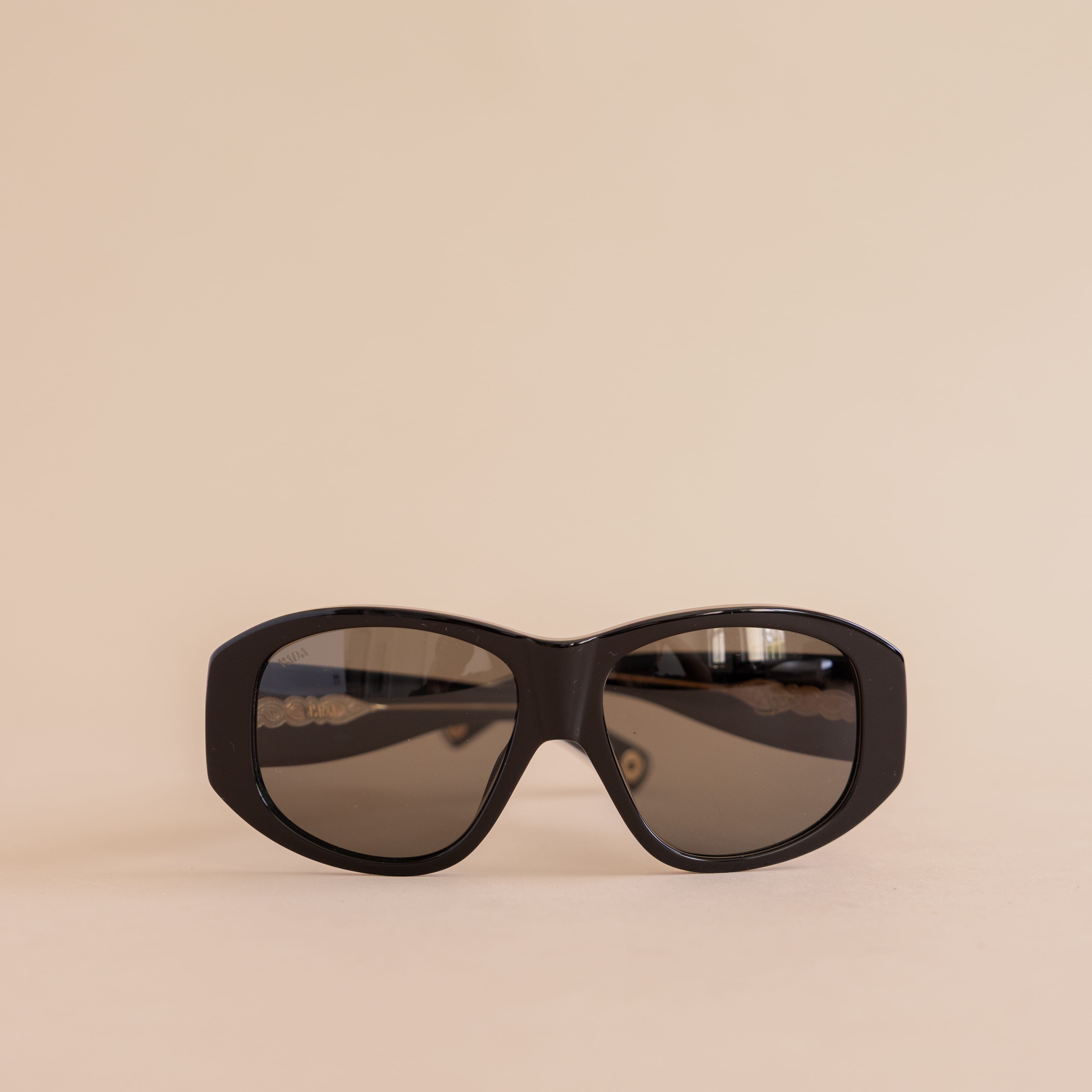 VADA Eyewear Black Onyx Gold Eartha Sunglasses by VADA